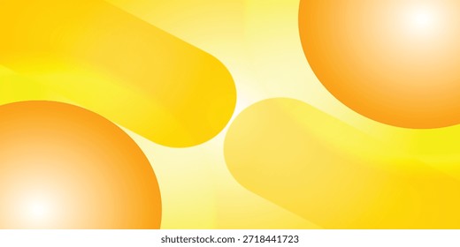 Fondo amarillo y naranja Abstractas con Formas geométricas redondeadas suaves y orbes luminosos brillantes para presentaciones de medios digitales modernos y Fondos de pantalla de Diseño gráfico creativos