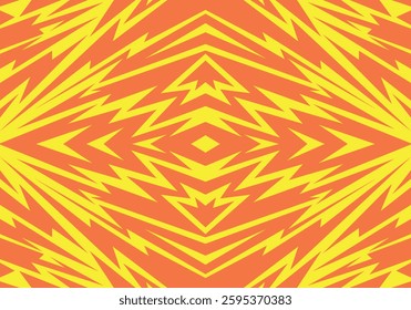 Abstract yellow and orange background with spikes and zigzag narrow line pattern