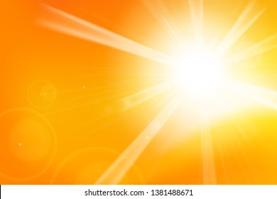 Abstract yellow and orange background with sunlight and flare element for summer vector illustration eps10