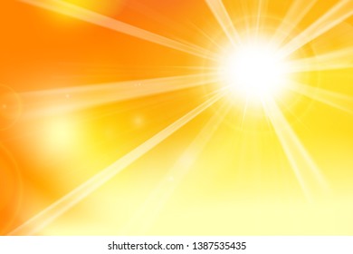Abstract yellow and orange background with sunlight and flare element for summer vector illustration eps10