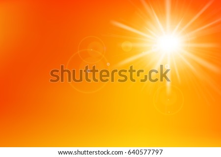 Abstract yellow and orange background with sunlight and flare element for summer vector illustration eps10