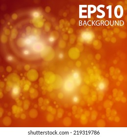 Abstract yellow orange bokeh background. Vector illustration