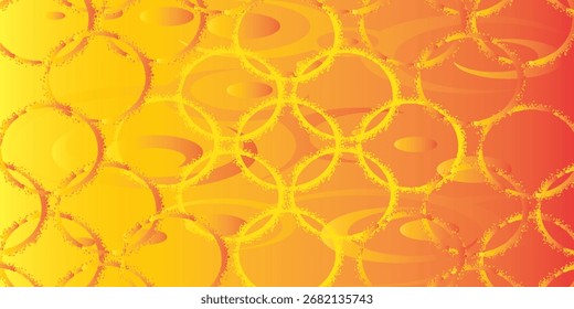 Abstract Yellow and Orange Circle Pattern with Textured Edges