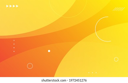 Abstract yellow and orange color background. Dynamic shapes composition. Eps10 vector
