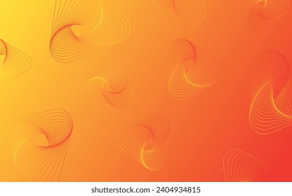 Abstract yellow orange color background curve triangle lines pattern, Modern color gradient, Digital background.