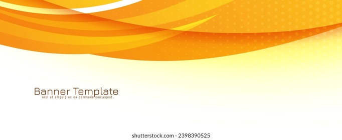 Abstract Yellow and orange color dynamic wave style banner design vector