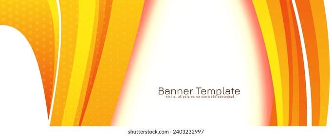 Abstract Yellow and orange color dynamic wave style banner design vector