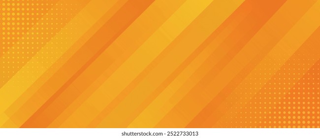 Abstract Yellow and Orange Colored Background with Diagonal Stripes. Vector Geometric Minimal Pattern. Modern Sleek Texture