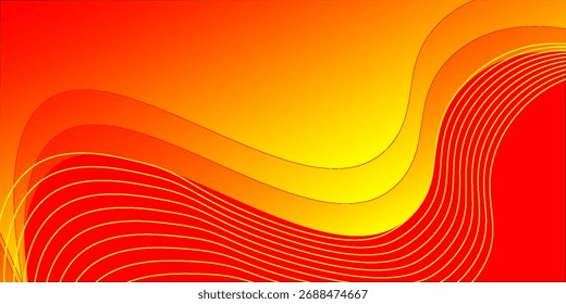 Abstractas degradado de colores naranjas amarillos con fondo de textura de patrón de líneas onduladas. Uso para el concepto moderno del negocio del diseño.