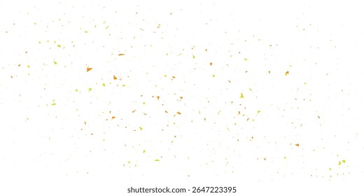 Abstract Yellow and Orange Confetti on a White Background