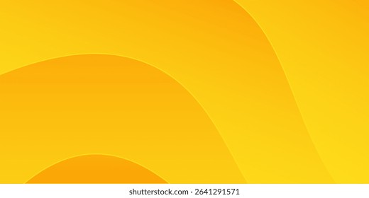 abstract yellow and orange curve background. Vector long banner for graphic design, banner, poster, header