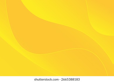 abstrakter gelber und orangefarbener Kurvenhintergrund. Vektorlanges Banner für Grafikdesign, Banner, Poster, Header