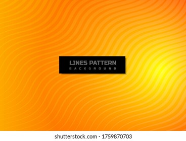 Abstract yellow and orange curve lines pattern background. You can use for ad, poster, template, business presentation. Vector illustration