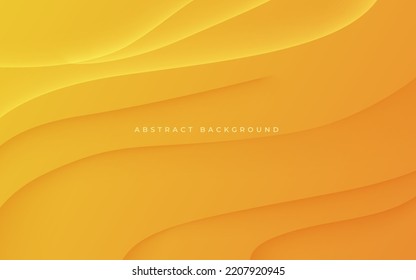 abstract yellow orange dynamic wavy shadow and light modern design geometric futuristic vector background illustration.