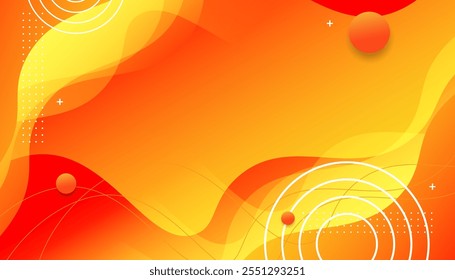 Abstract yellow and orange fluid shape modern background