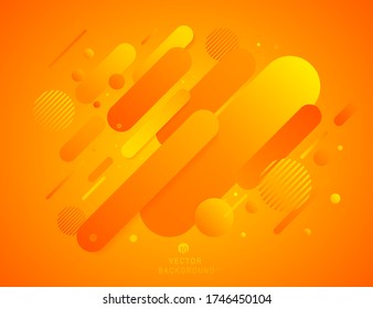Abstract Yellow and Orange geometric rounded line diagonal dynamic overlapping background. Minimal motion design. Vector illustration