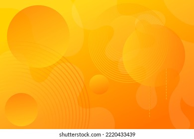 Abstract yellow to orange gradient background with circles 
