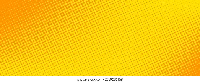 Abstract yellow and orange gradient halftone dotted background. Vector illustration.