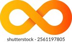 Abstract yellow orange gradient infinity logo sign symbol