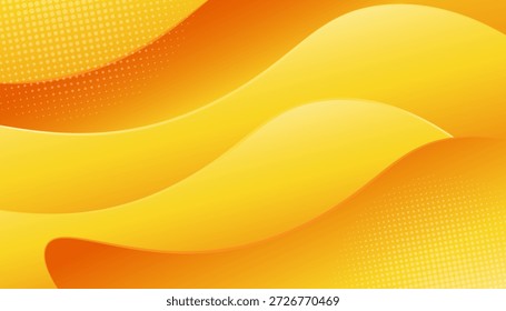 Fundo Abstrato Laranja Amarelo Gradiente Onda Com Formas De Fluxo Suaves