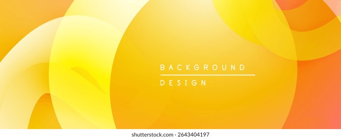 Los Gradientes amarillos y naranjas Abstractas crean Formas que fluyen. Diseño minimalista adecuado para fondos, presentaciones, Sitios web. Estética brillante y moderna.
