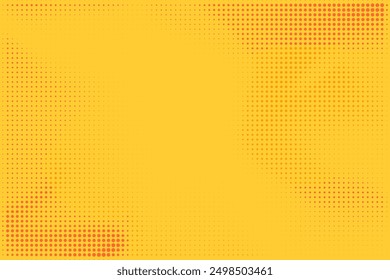 Abstractas fondo de patrón punteado de semitono amarillo anaranjado. Ilustración grunge de superposición de textura retro. Puntos de semitono de Vector, fondo de tecnología