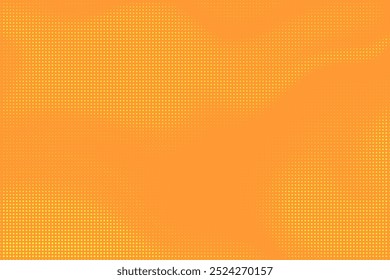 Abstract yellow orange halftone dotted pattern background. Retro texture overlay grunge illustration. Vector halftone dots, technology background