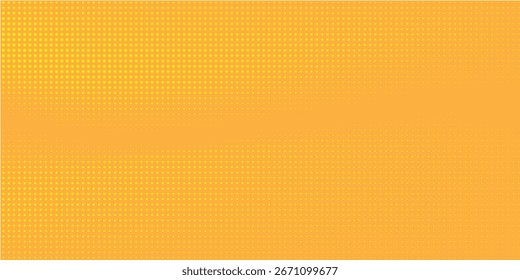 Abstract yellow orange halftone pattern. Retro comic gradient background.