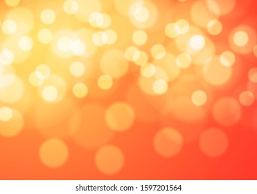 Abstract yellow orange light bokeh blue background vector illustration.