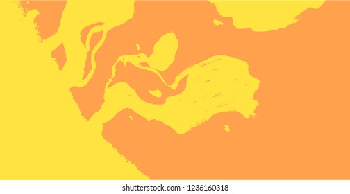 Abstract yellow and orange neon background. Abstract grunge vector illustration, horizontal.