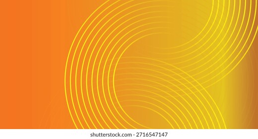 Fondo de anillos superpuestos amarillo y naranja Abstractas, Ilustración vectorial.
