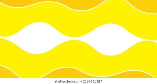 Abstract yellow orange paper cut wavy shapes layers on white background. Vector background with yellow honey or melting caramel syrup.