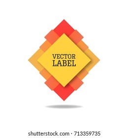 Abstract yellow and orange paper origami background. Orange stylish brochure for text and advertising. Vector origami Speech bubble. Vector abstract origami background for website or cover design. 