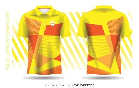 abstraktes gelbes und orangefarbenes Muster für Polojersey und Sportmockup-Vorlage