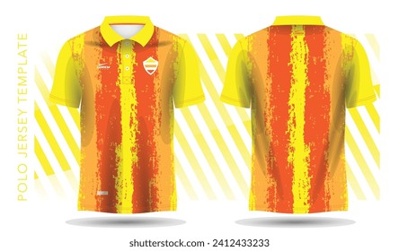 abstract yellow and orange pattern for polo jersey and sport mockup template