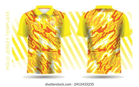 abstract yellow and orange pattern for polo jersey and sport mockup template