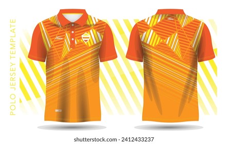 abstraktes gelbes und orangefarbenes Muster für Polojersey und Sportmockup-Vorlage