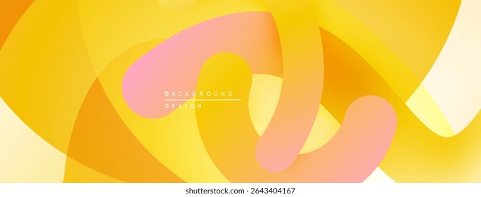 Abstractas diseño amarillo, naranja, rosa. Las Formas suaves se superponen creando un efecto visual dinámico. Fondo moderno para presentaciones, Sitios web.