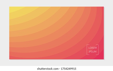 Abstract yellow orange pink gradient background. Copy space for text. Editable template with geometric circle texture.