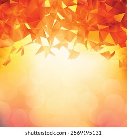 Abstract Yellow Orange Polygon Triangle Background