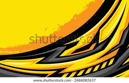 Abstract yellow orange racing stripes modern background for vehicle wrap decal