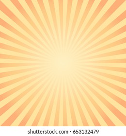 Abstract Yellow Orange rays background. Vector