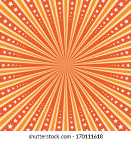 Abstract yellow and orange stripes line of star burst background, vectors illustration 
