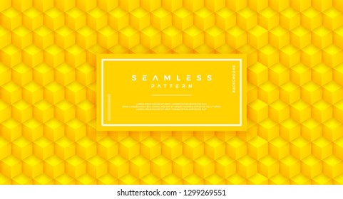 Abstract yellow and orange texture background with hexagon shapes. 3D hexagon pattern.