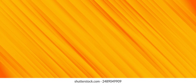 Abstract yellow and orange warm tone background with simply curve lines lighting element vector for presentation design