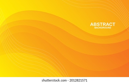 Abstract yellow and orange wave background. Dynamic shapes composition. Vector illustration