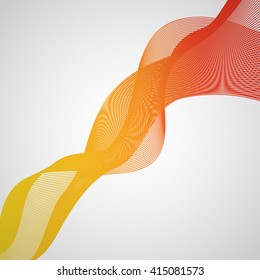Abstract yellow and orange wave background, stock vector