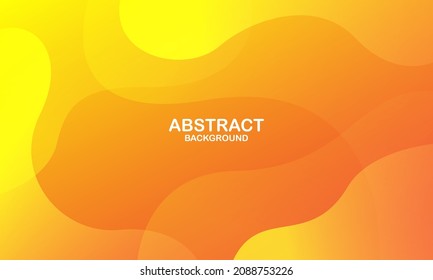 Abstract yellow and orange  waves geometric background. Dynamic shapes composition. Vector illustration