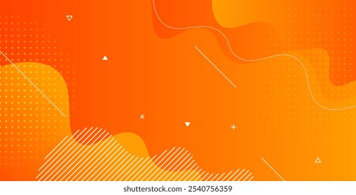 Abstractas ondas amarillas y naranjas con un fondo geométrico. Diseño moderno con colores degradados y Formas fluidas, perfecto para presentaciones, Sitios web, Anuncios, Fondos de pantalla, folletos y carteles.