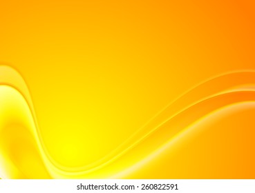 Abstract yellow orange wavy background. Vector design